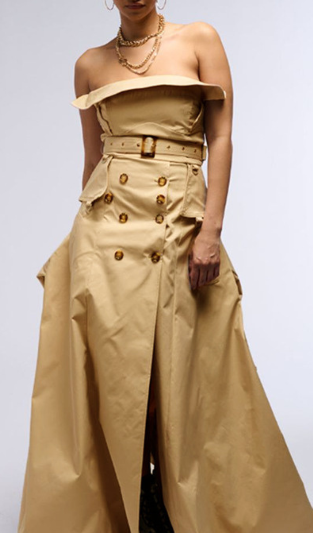 Fashionslee Women Gazelle Strapless Belt Midi Dress