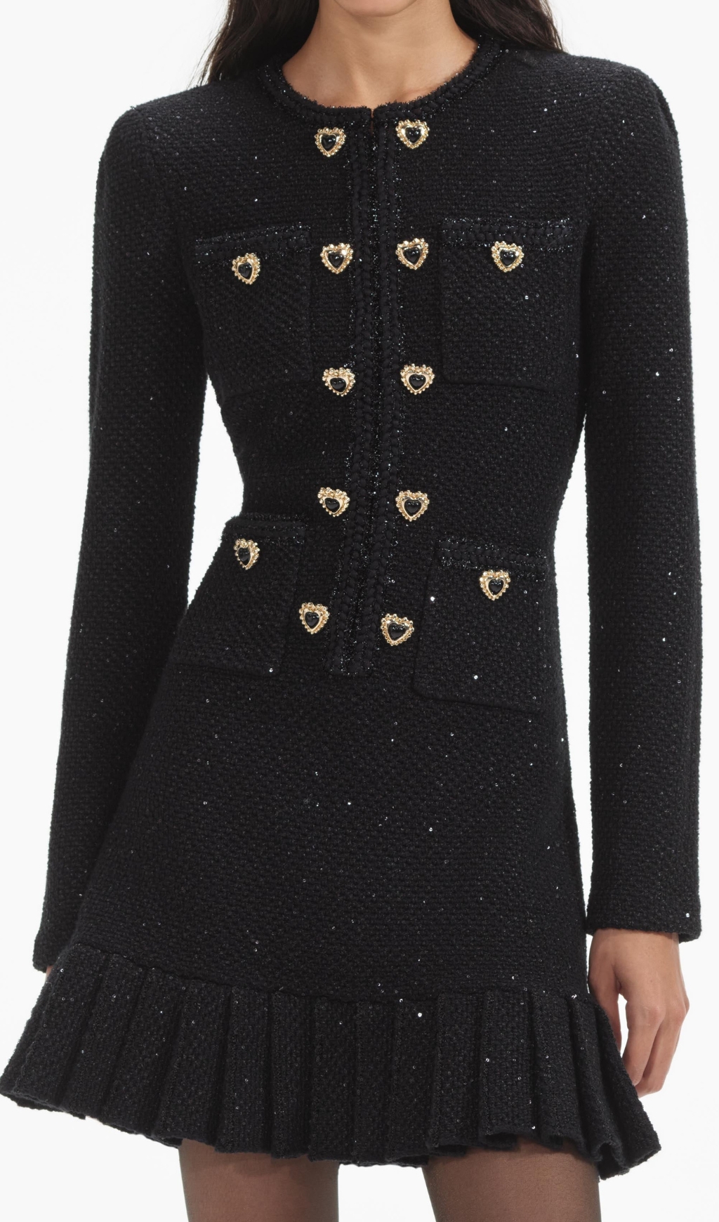 f624b4063691cea44fafe48e4fdba34f.jpg Fashionslee Women Black Buttoned Long Sleeve Knit Mini Dress