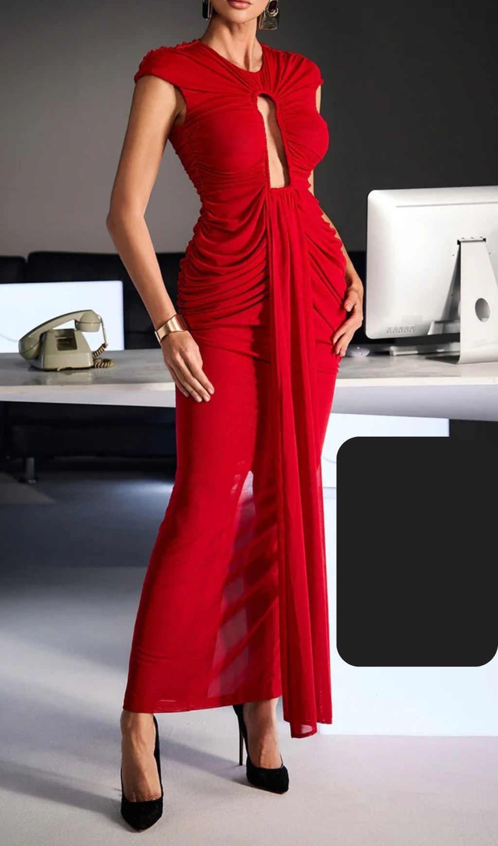 f6657203fb97433247dd5b7dfb9f3ecb.jpg Fashionslee Women Drosyne Cutout Ruched Draped Maxi Dress In Red