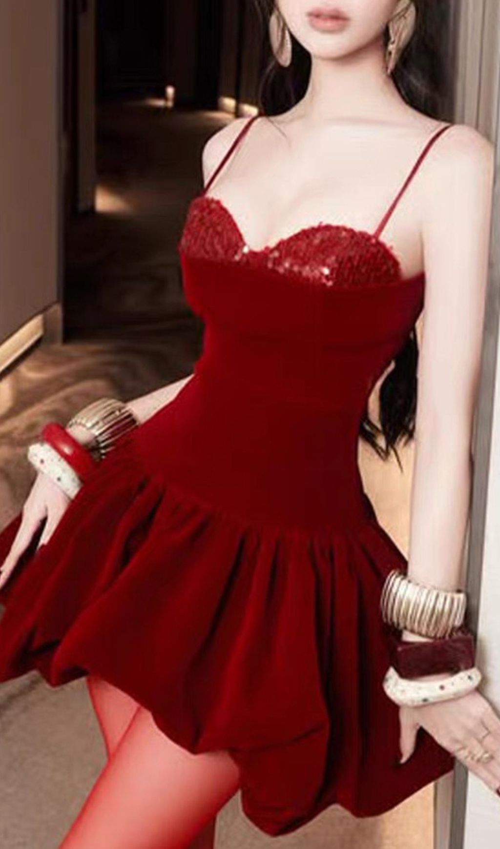 f6675f0225af7a32d90918b9326da756.jpg Fashionslee Women Jelissa Strappy Sequin Mini Dress