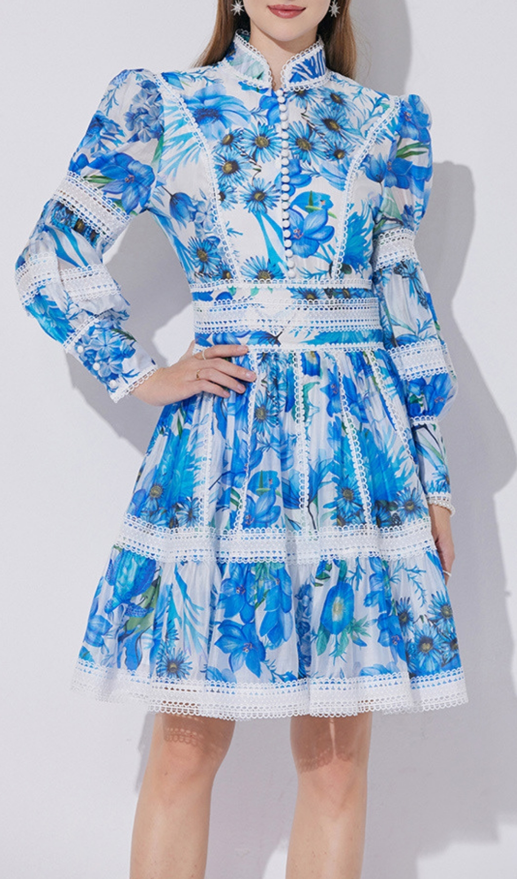 f66b549c7fff15fbfb0f68c5d88120c2.jpg Fashionslee Women Erlene Blue Long Sleeve Mini Dress