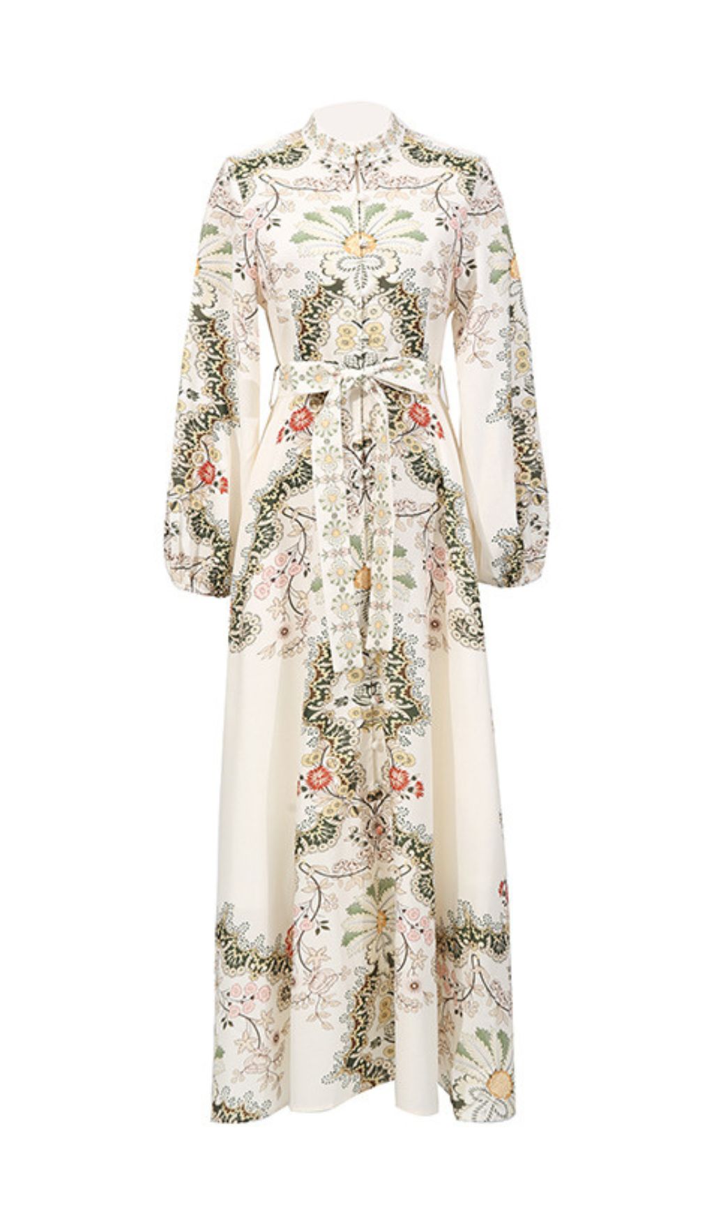 Fashionslee Women Fawzia Flower Printed Long Sleeve Maxi Dress