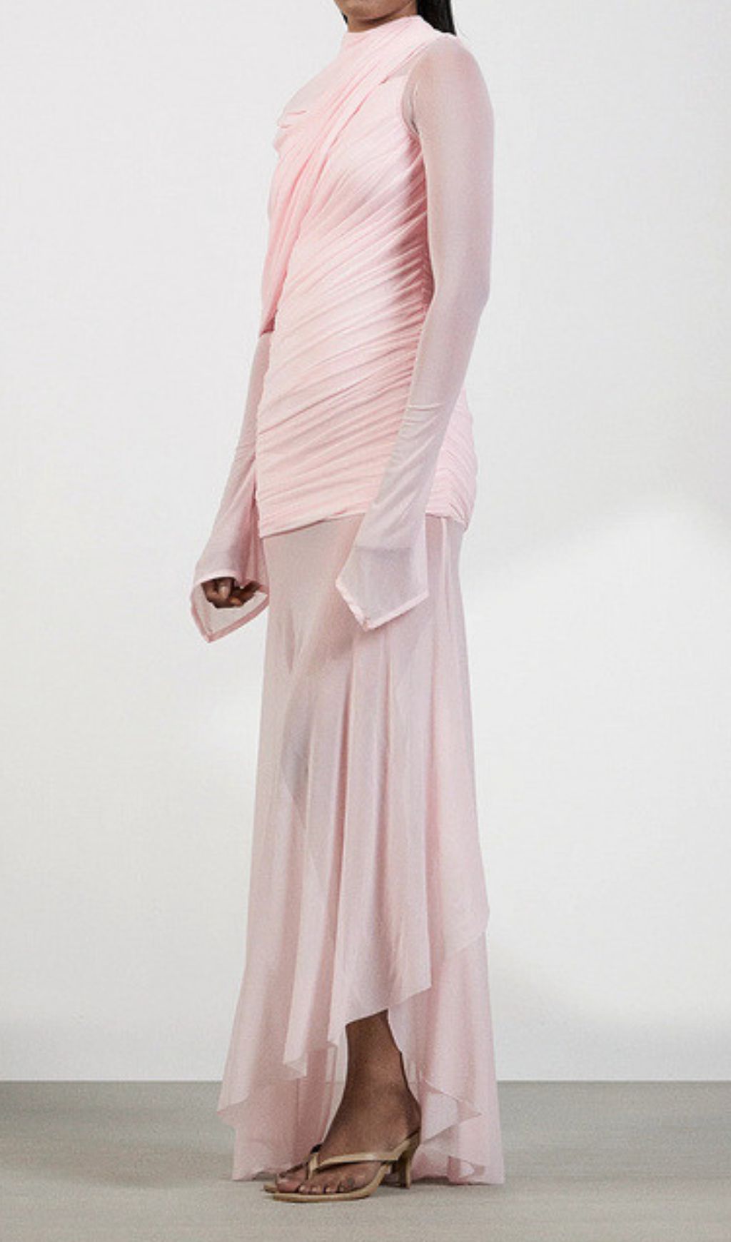 VIRAL AESTHETIC PINK MESH MAXI DRESS - OWNCI