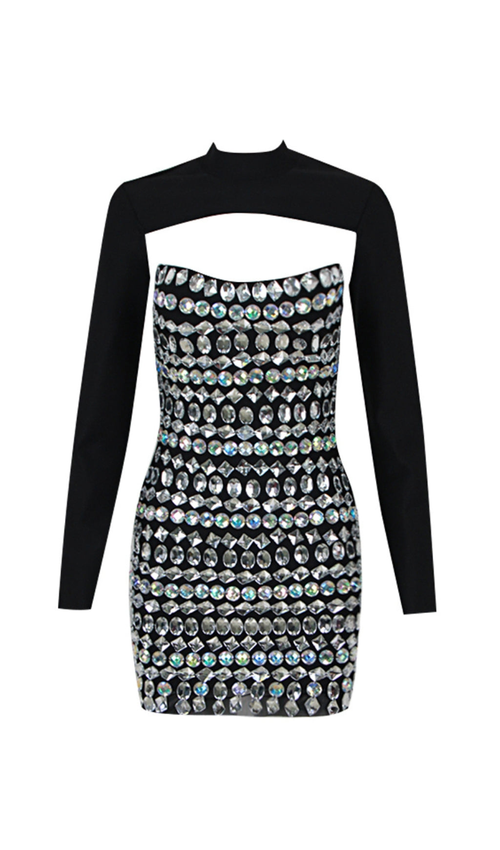 Fashionslee Women Almira Rhinestone Bandage Dress With Cover Up