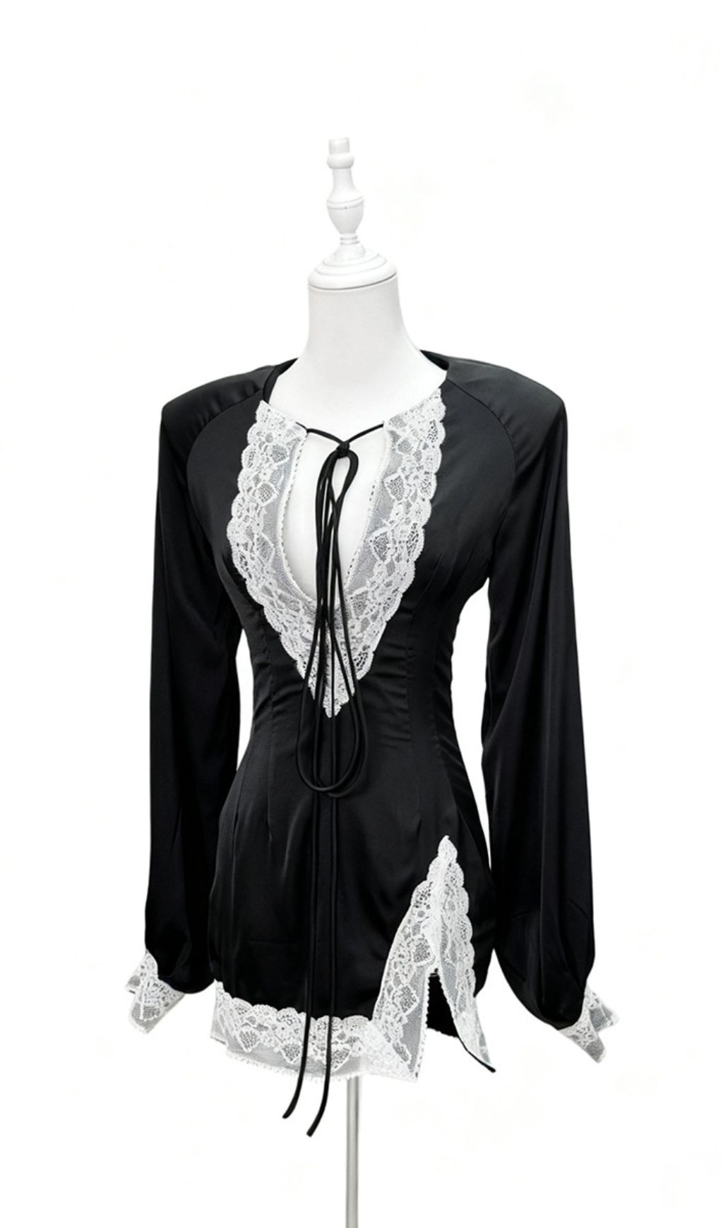 f701eaa83564521d84c16406622633c6.jpg Fashionslee Women Romaine Long Sleeve Lace Mini Dress