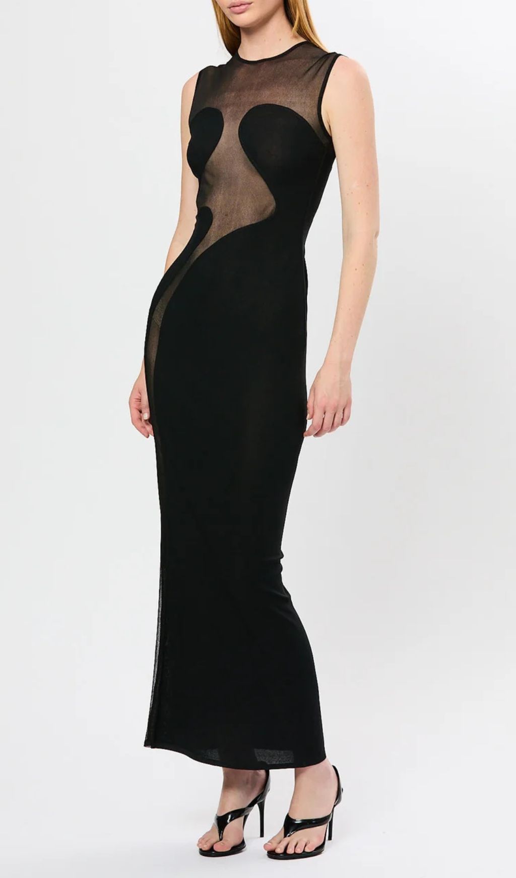 f71fe5e73ded8132dd3cfcd5ecb9aace.jpg Fashionslee Women Fadia Black Mesh Bandage Maxi Dress