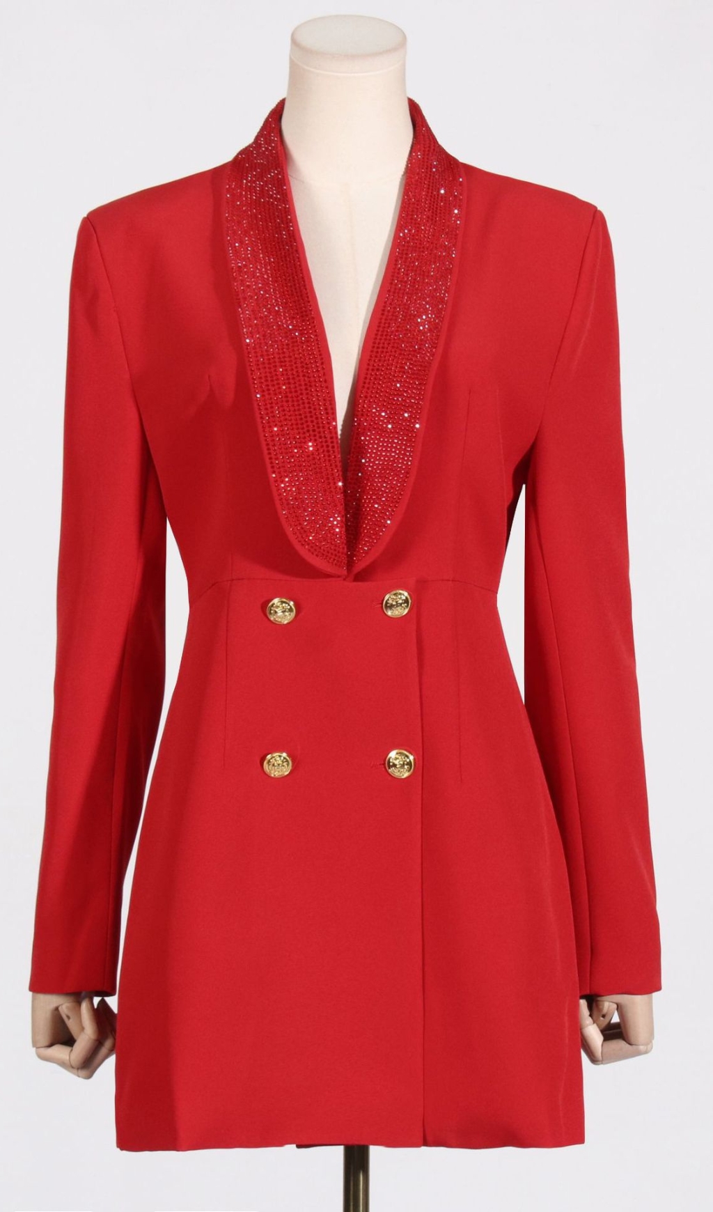 f73089a873bd681e240ae3b3b3fb6b7a.jpg Fashionslee Women Dana Red Deep-V Diamante Backless Blazer