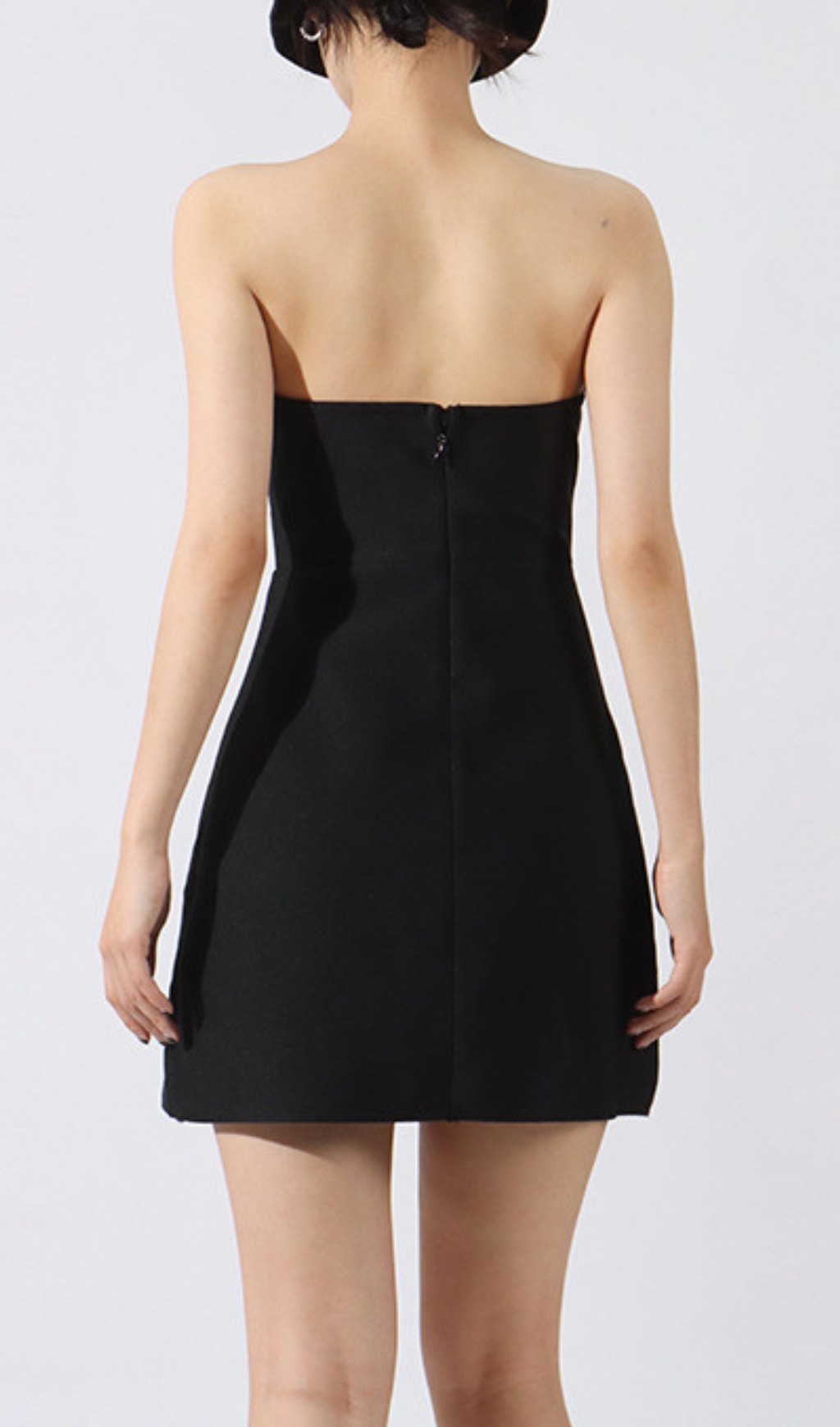 Fashionslee Women Elvi Black Strapless Diamond Mini Dress
