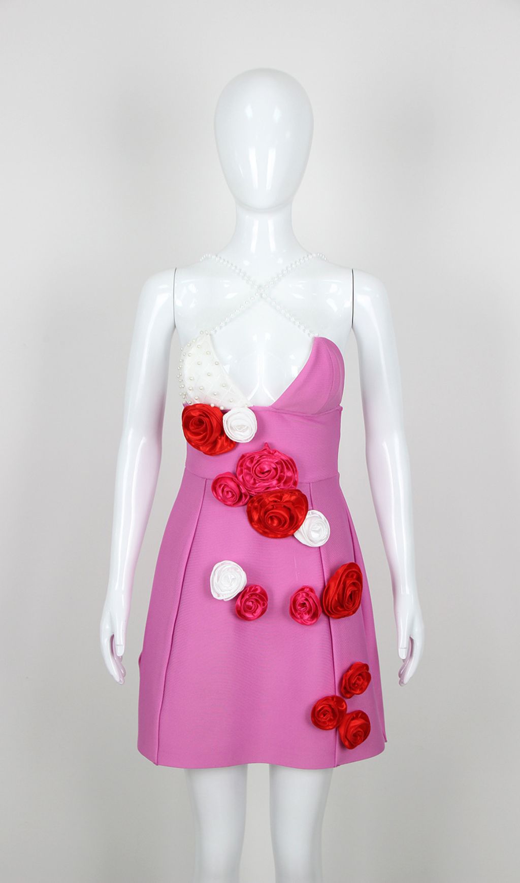 Fashionslee Women Jovanna Pearl Flower Bandage Mini Dress