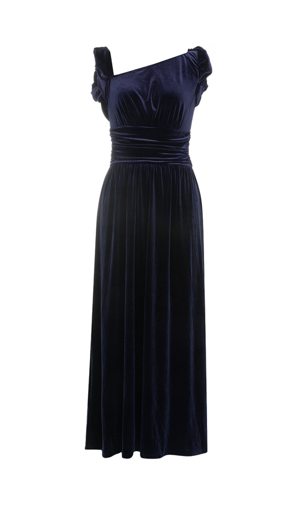 f784bb31616ec9359d5f383c66c15368.jpeg Fashionslee Women Antoon Ruched Waist Velvet Maxi Dress