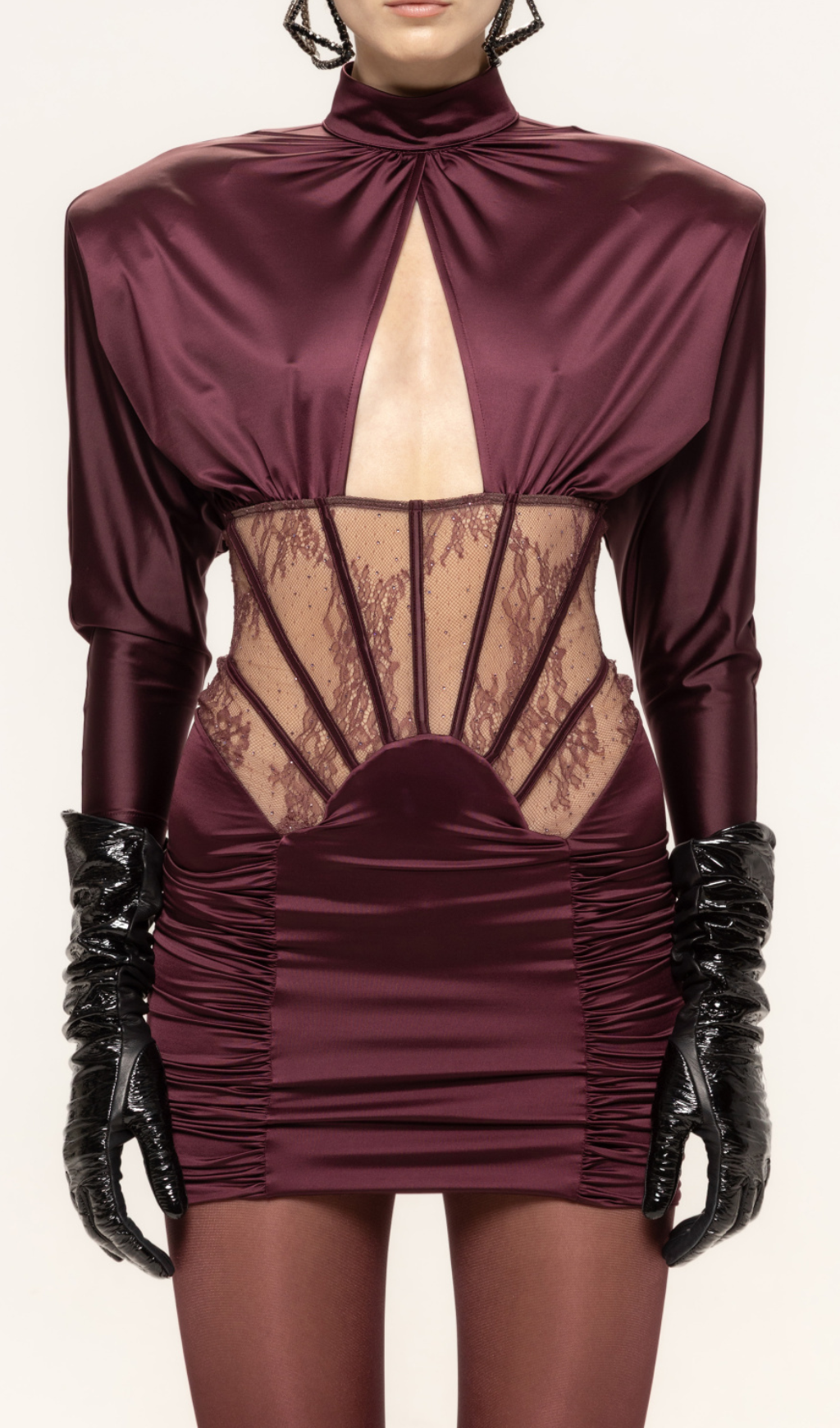 Fashionslee Women Hebe Corset Long Sleeve Mini Dress