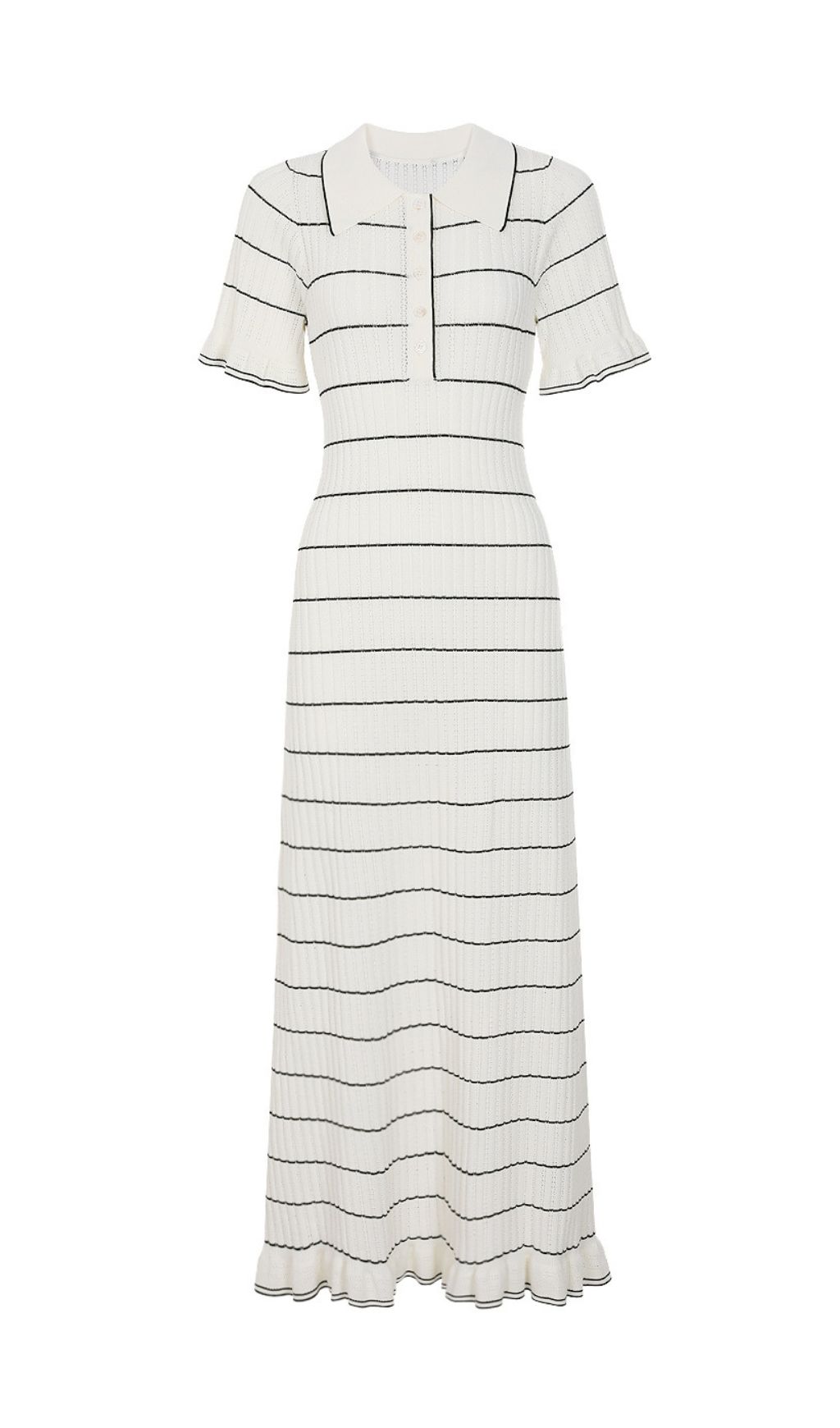 VINTAGE AESTHETIC KNIT MIDI DRESS - OWNCI