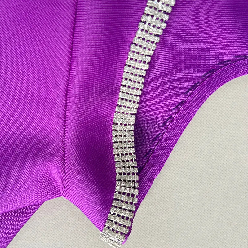 f80d889beaa1cfca35ef9fbb57570b0e.jpeg Fashionslee Women Bandage Two Piece Diamond Encrusted Ruffle Sexy Mini Dress In Purple