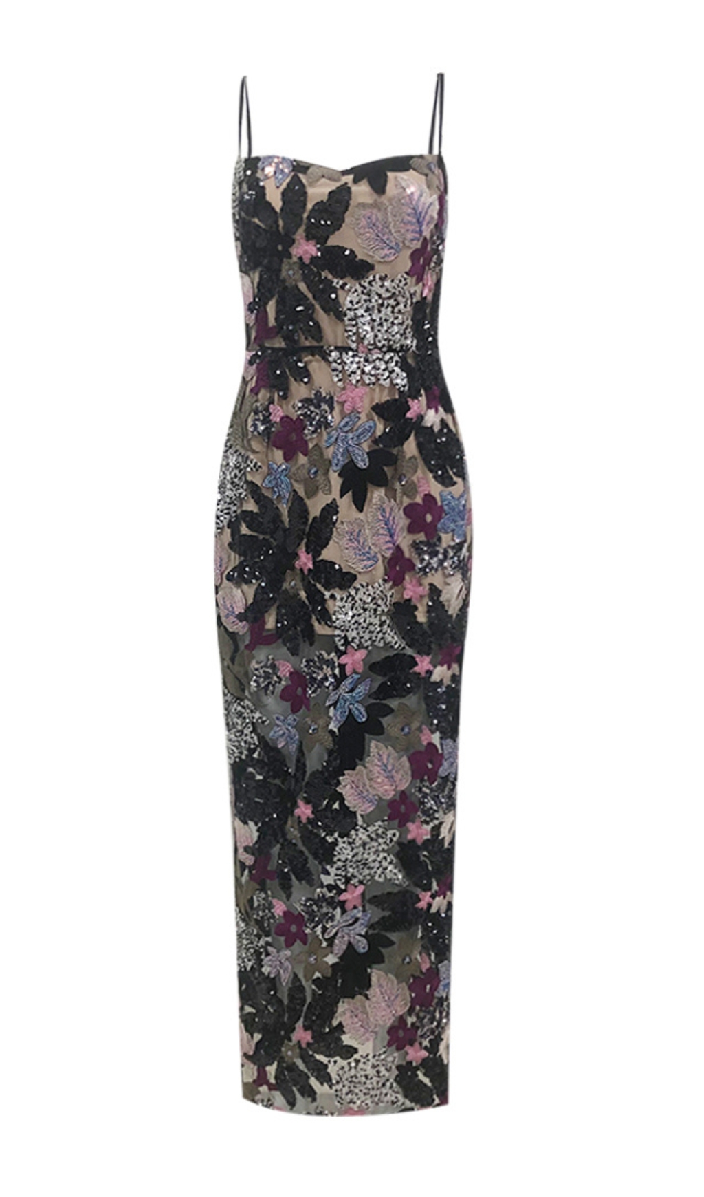 Fashionslee Women Bryson Floral Sequin Embroidery Maxi Dress