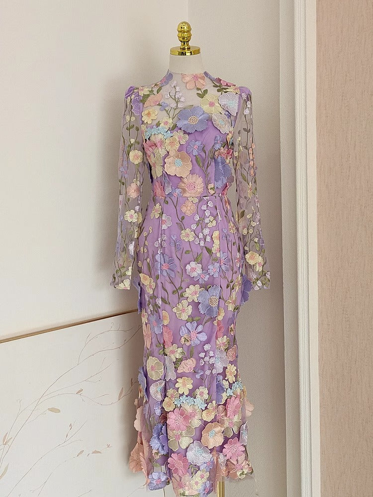 f82152ffbef9ef09db1e47a13705ca8f.jpeg Fashionslee Women Altair Flower Mermaid Midi Dress