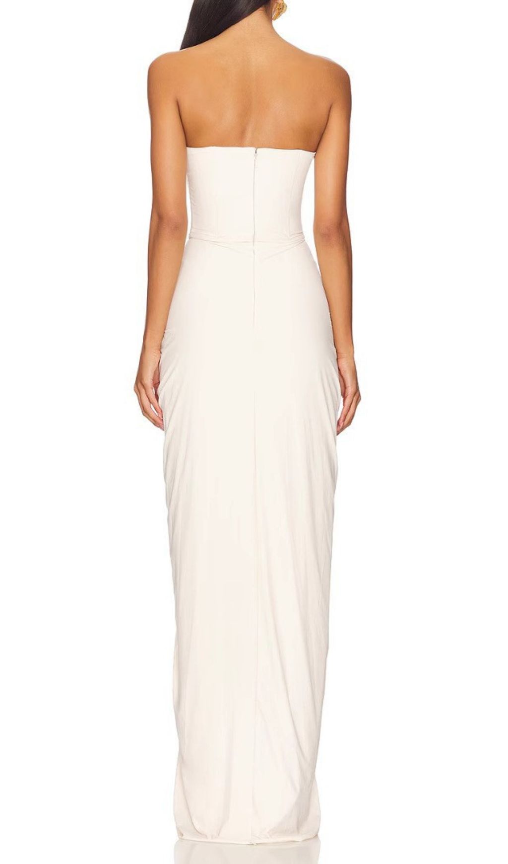 Fashionslee Women Fabiana White Corset Maxi Dress