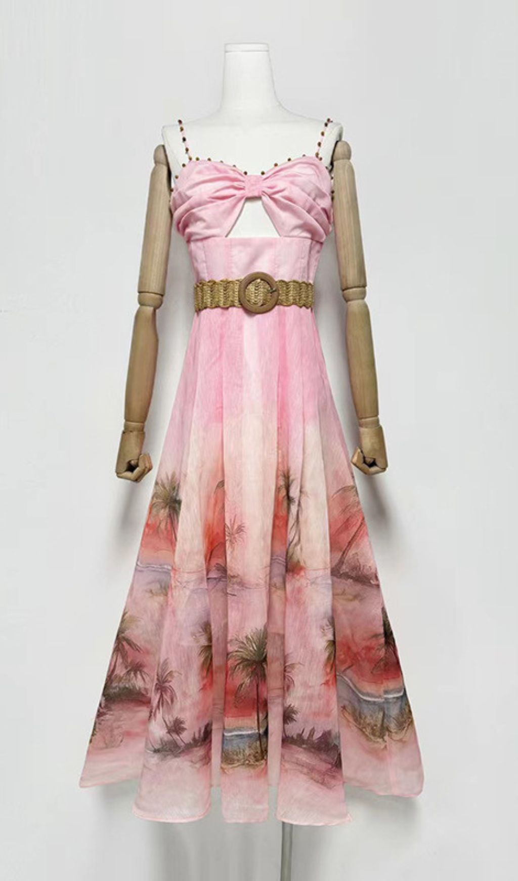 f8c0918e0ff1125a99fd51a72723709f.jpg Fashionslee Women Hester Pink Printed Belt Maxi Dress