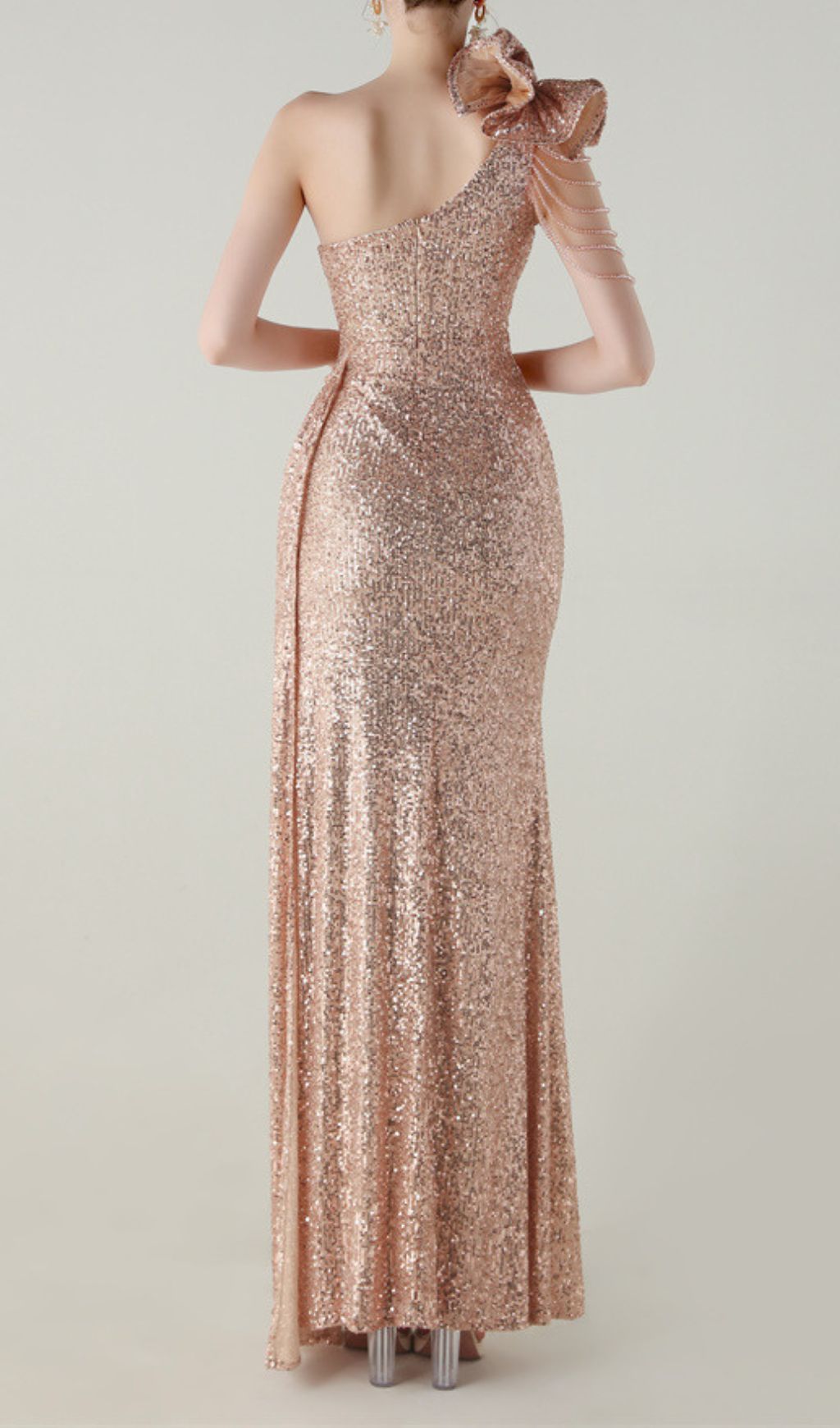 Fashionslee Women Ikia One-Shoulder Sequin Maxi Dress