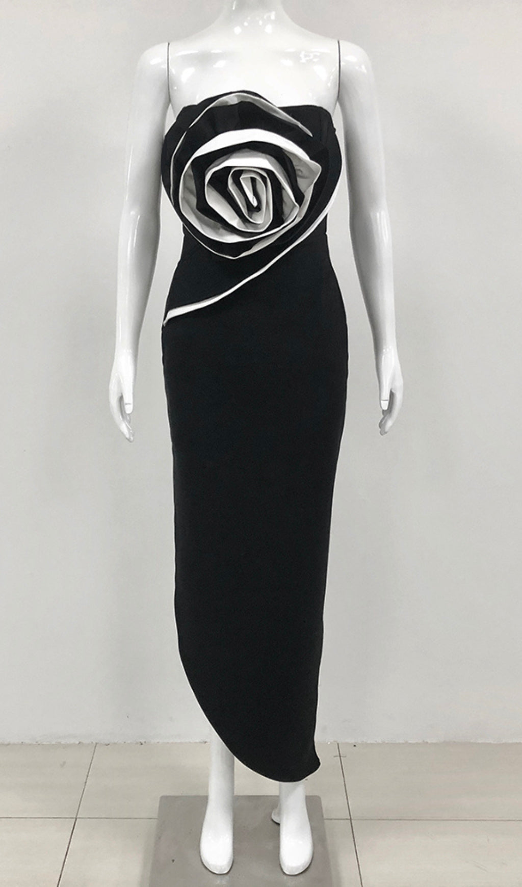 f9299bb9374cee78387e99653dfa43e4.jpeg Fashionslee Women Barra Black Flower Maxi Bandage Dress