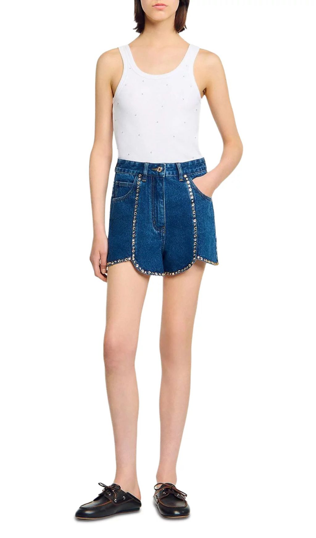 f981f1c65f76f937d1f0e0be5bc7e622.jpg Fashionslee Women Rhinestone Denim Shorts