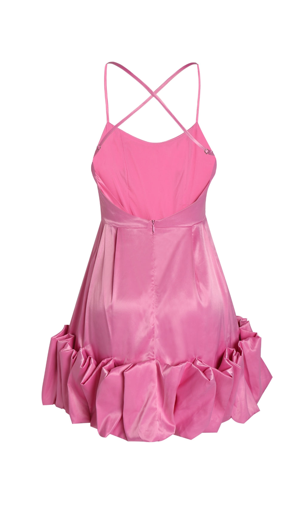 f9b5f68d8912ac46a7be5426b3a01df3.jpeg Fashionslee Women Strapless Halter Satin Mini Dress In Pink