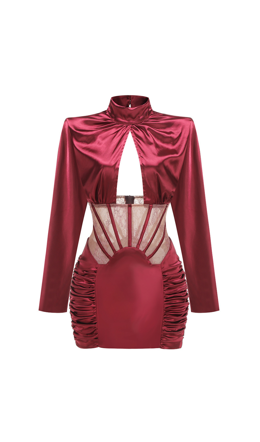 Fashionslee Women Hebe Corset Long Sleeve Mini Dress