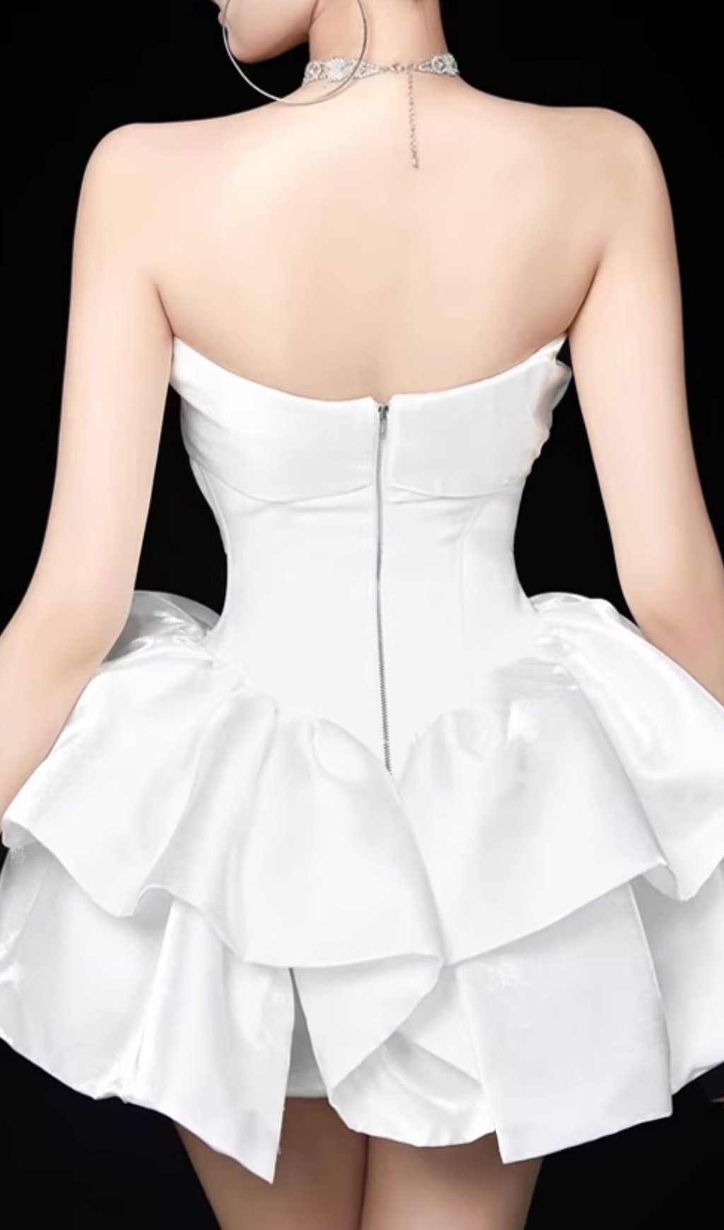 fa00132f24d6379dd37f4fa35044675b.jpg Fashionslee Women Emiel White Strapless Corset Mini Dress