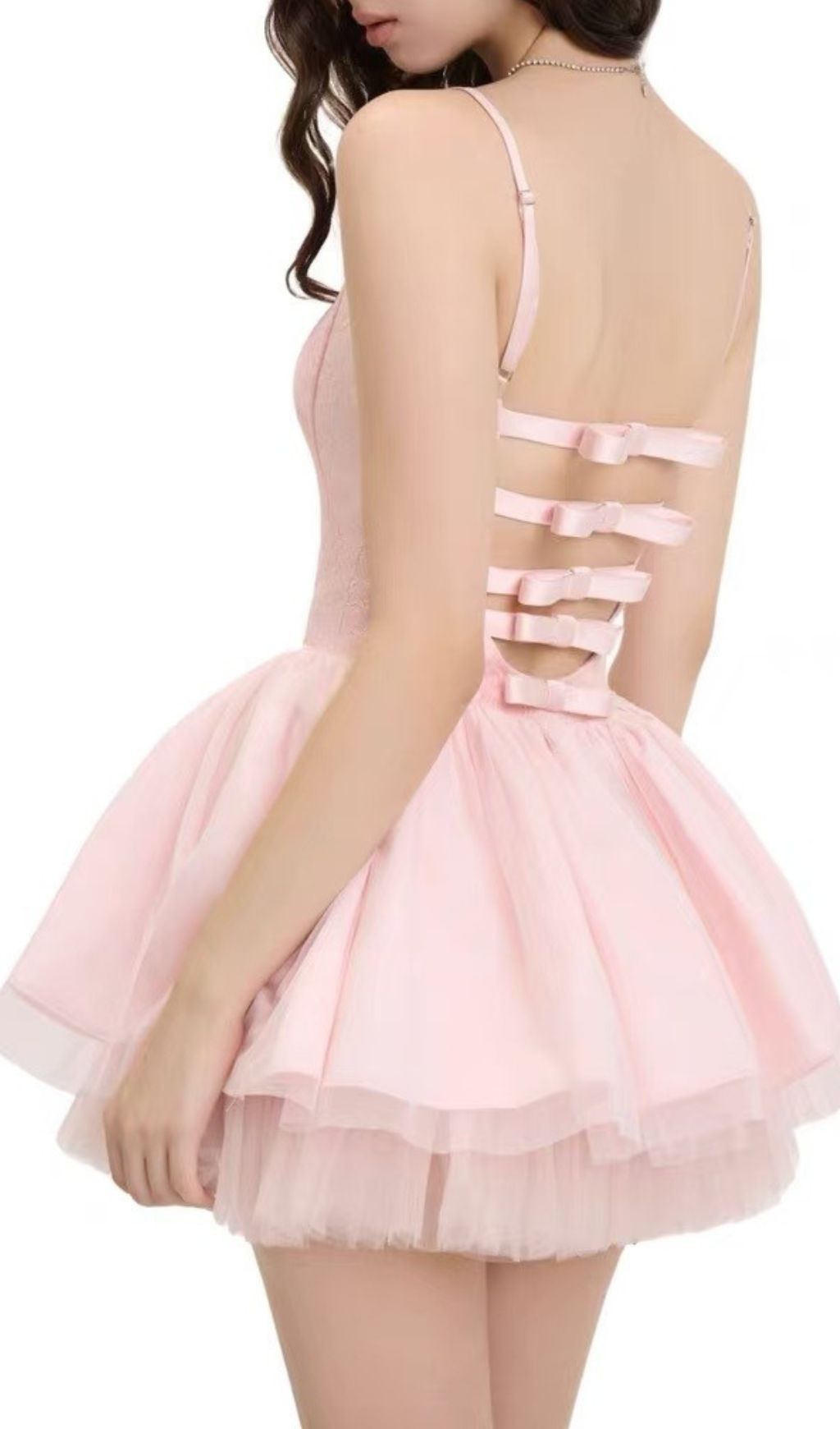 Fashionslee Women Friso Pink Strappy Corset Mini Dress