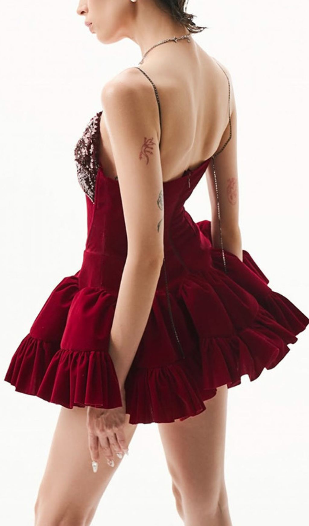 Fashionslee Women Itai Strappy Sequin Mini Dress