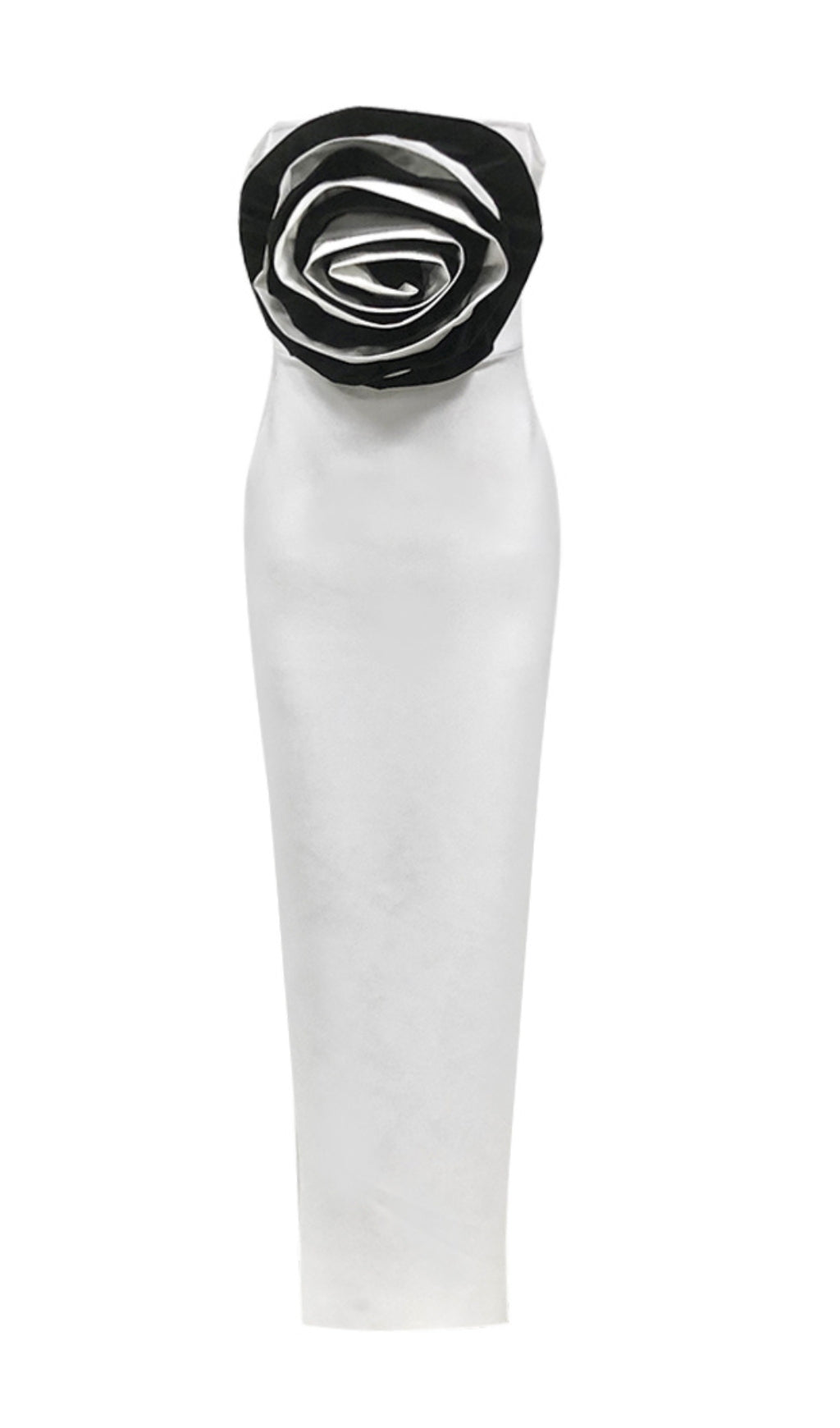 Fashionslee Women Barra White Flower Maxi Bandage Dress