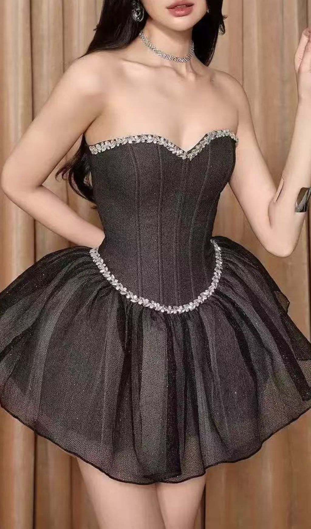 fa5c7e08915f3302845c2f8419963668.jpg Fashionslee Women Iowa Strapless Corset Mesh Mini Dress