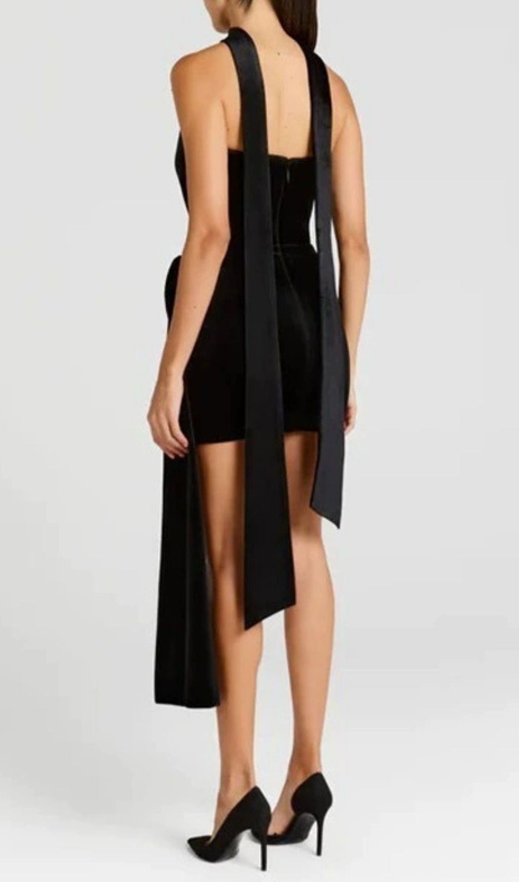 Fashionslee Women Kanta Black Strapless Ruched Mini Dress