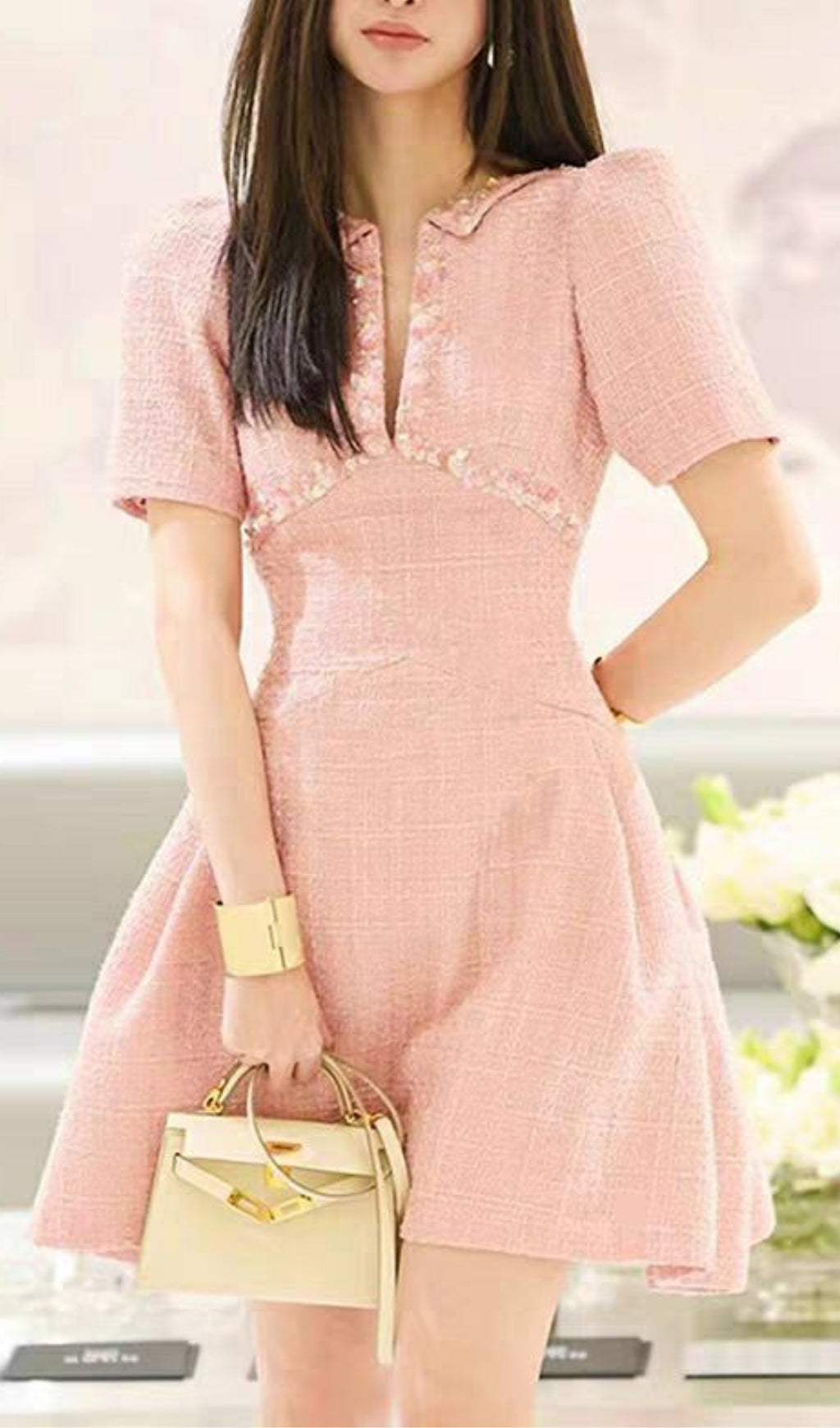 faa23e38952d5d980fa8ffa6c0eec3c5.jpeg Fashionslee Women A-Line Beaded Sequine Mini Dress In Pink