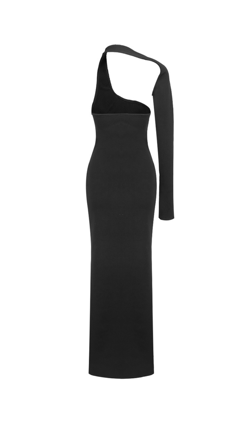 fad3f7728356b6025002b8a89386d049.png Fashionslee Women Aiyana Black One Shoulder Maxi Dress