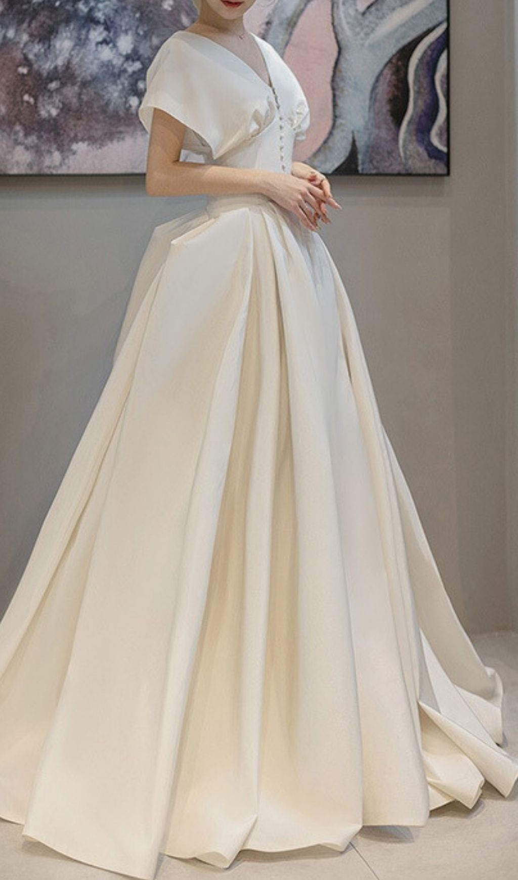 fad9d00621d5e50fbca3b652b73d349c.jpg Fashionslee Women Karlene White V-Neck Maxi Dress