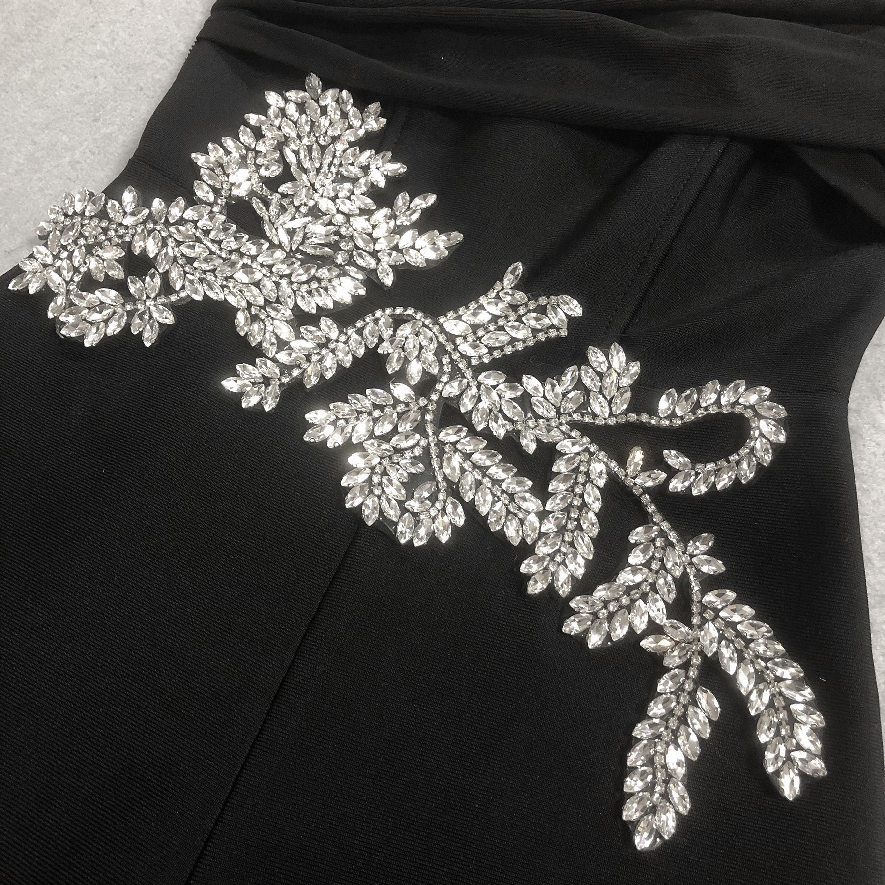 Fashionslee Women Jeneil Black Diamante Jumpsuit