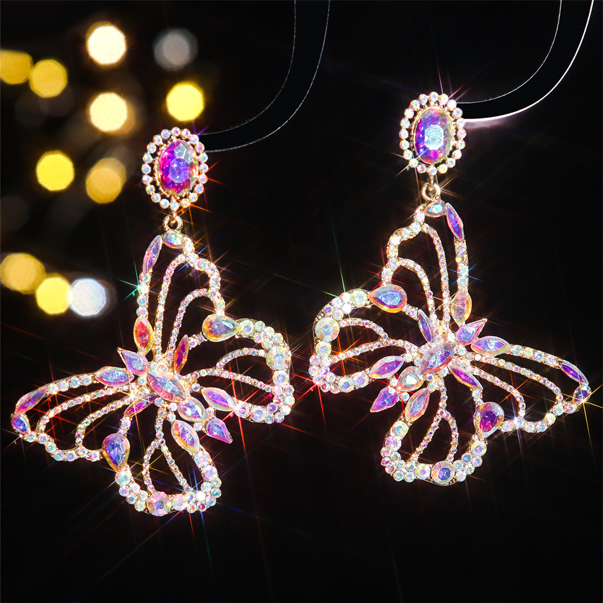 fb04e94bfbf428167bbd8757d308ed02.jpg Fashionslee Women Dong Rhinestone Butterfly Earrings