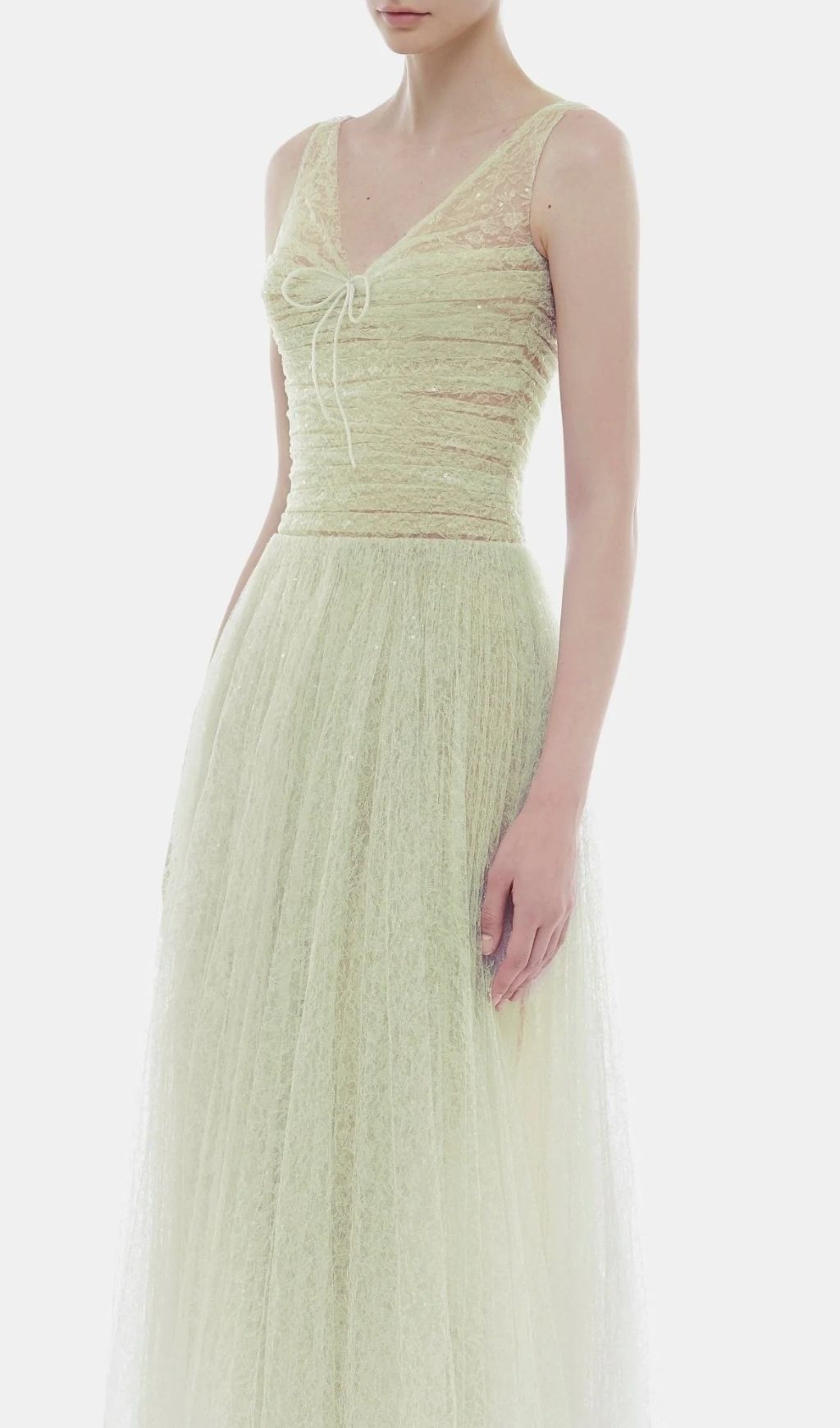 fb089dbb783b5ab2749d03e32d88f3cb.jpg Fashionslee Women Josie Green V-Neck Mesh Maxi Dress