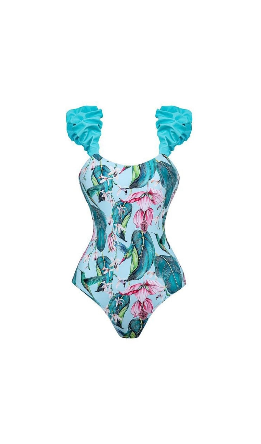 fb09d8fcf984fe7dddb0bcace6e20025.jpg Fashionslee Women Krithi Blue Printed One-Piece Swimsuit & Sarong