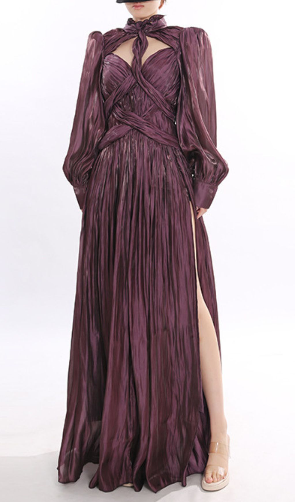 fb0bcbdb3e7a2f06064686be9f43e269.jpg Fashionslee Women Bauer Balloon Sleeve Twisted Maxi Dress