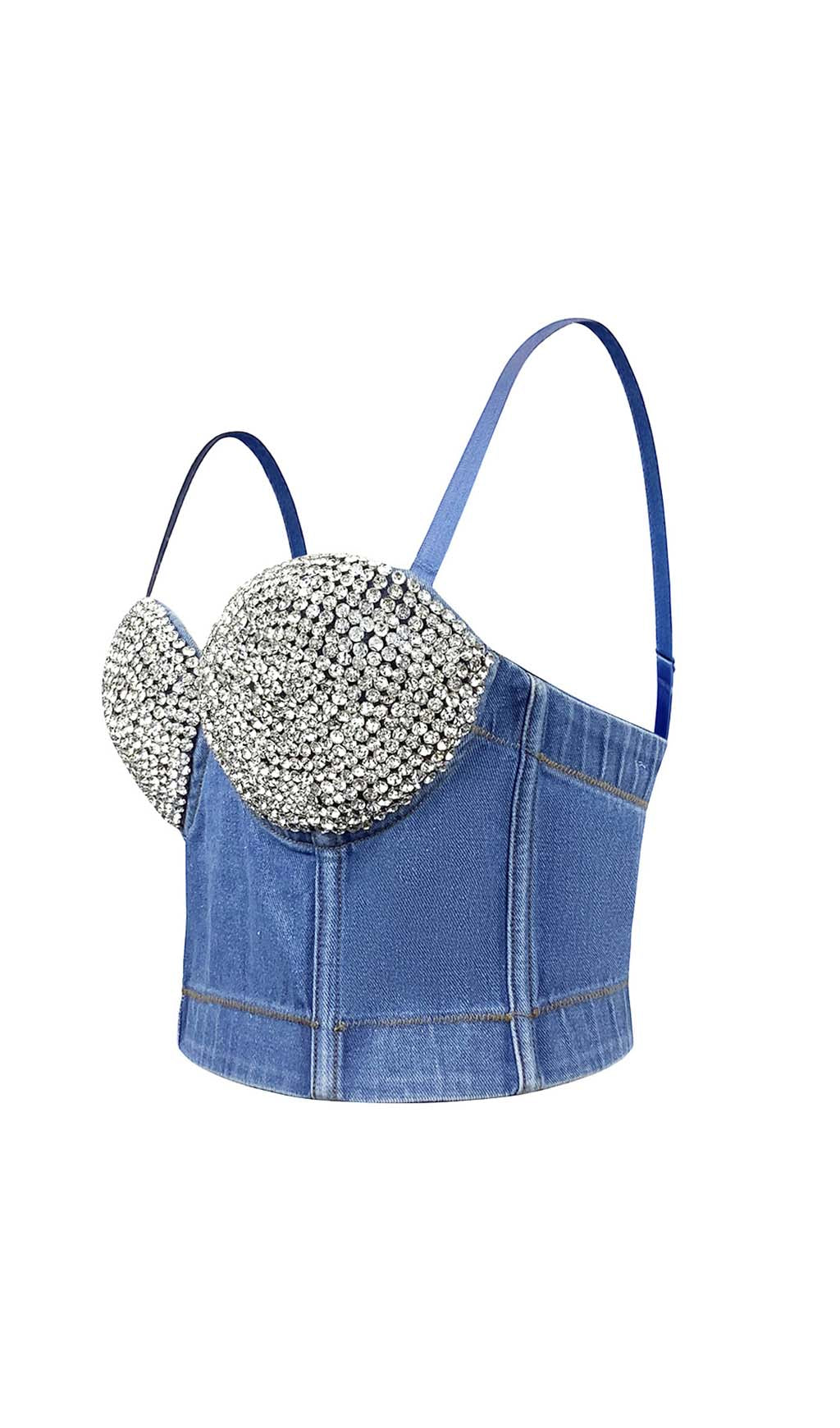 fb26617b1c8f073b344b6a95b7d9c55a.jpeg Fashionslee Women Bustier Denim Top In Blue