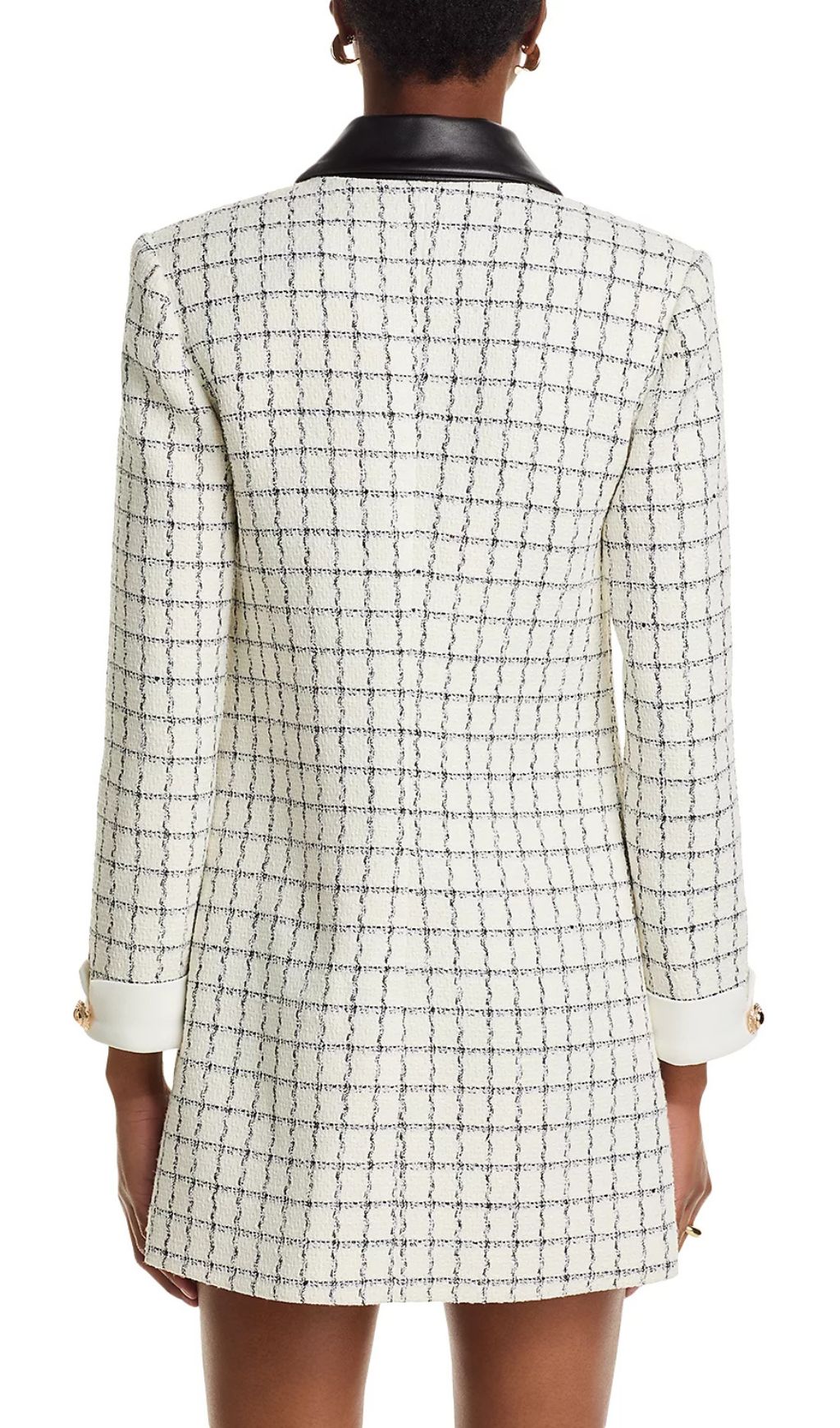 fb3be2edab383b4c7ac618b7429473de.jpg Fashionslee Women Windowpane Check Bouclé Mini Dress