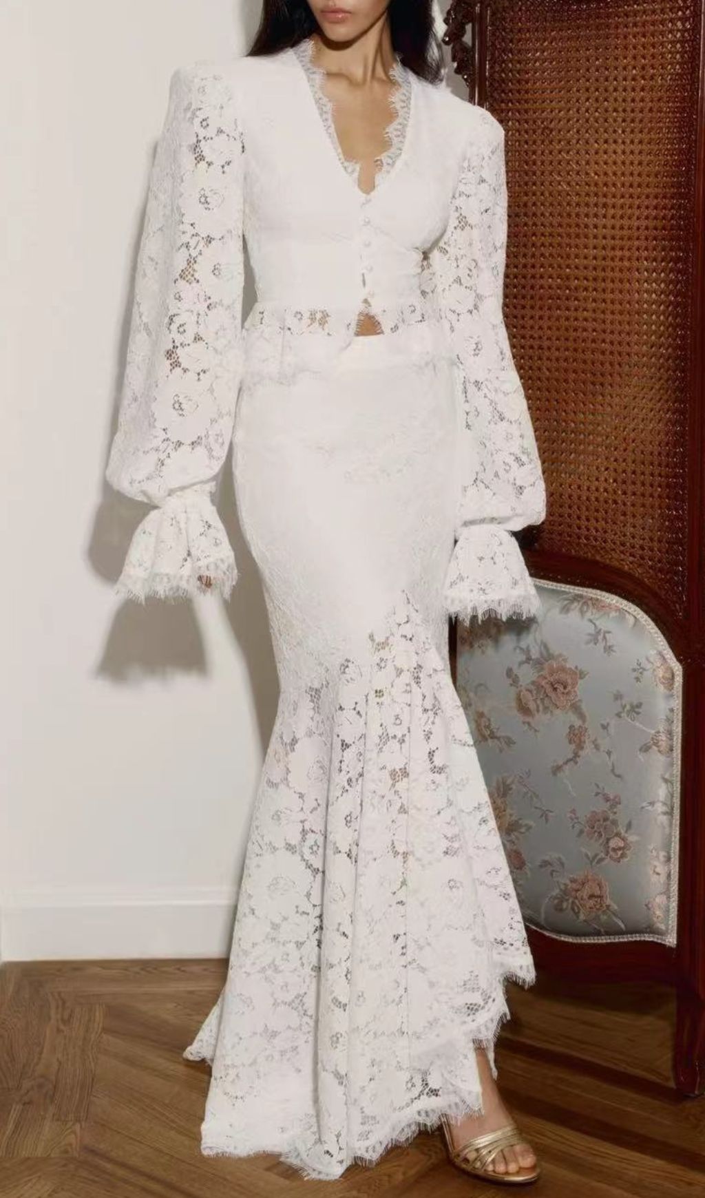 fb619af43590ed475685e0ca0f0fa01c.jpg Fashionslee Women Jennaya White Lace Two-Piece Set