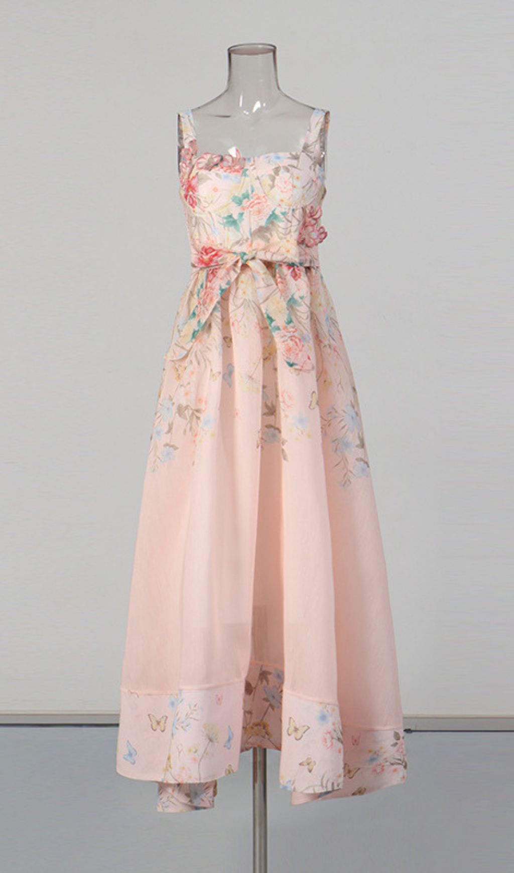 Fashionslee Women Kader Pink Butterfly Printed Maxi Dress