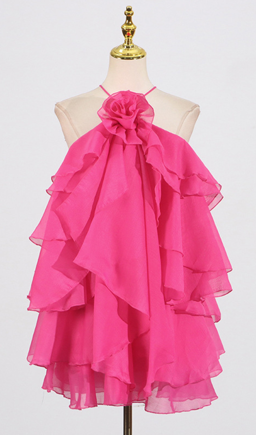 fb80308b0e9ba326447ab917f957cb7a.jpg Fashionslee Women Pandorea Fuchsia Rose Layered Mini Dress