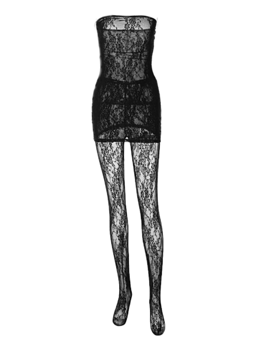 fbb01a24e7238da5d6c0b356e32d61fc.jpeg Fashionslee Women Strapless Lace Mini Dress In Black