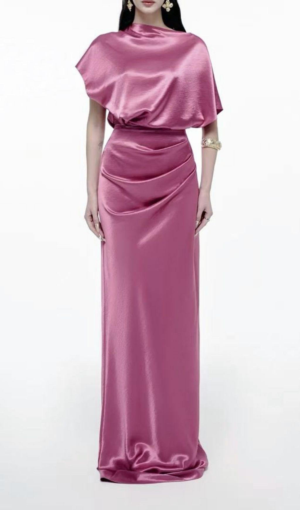 Fashionslee Women Kaylor Satin Maxi Dress