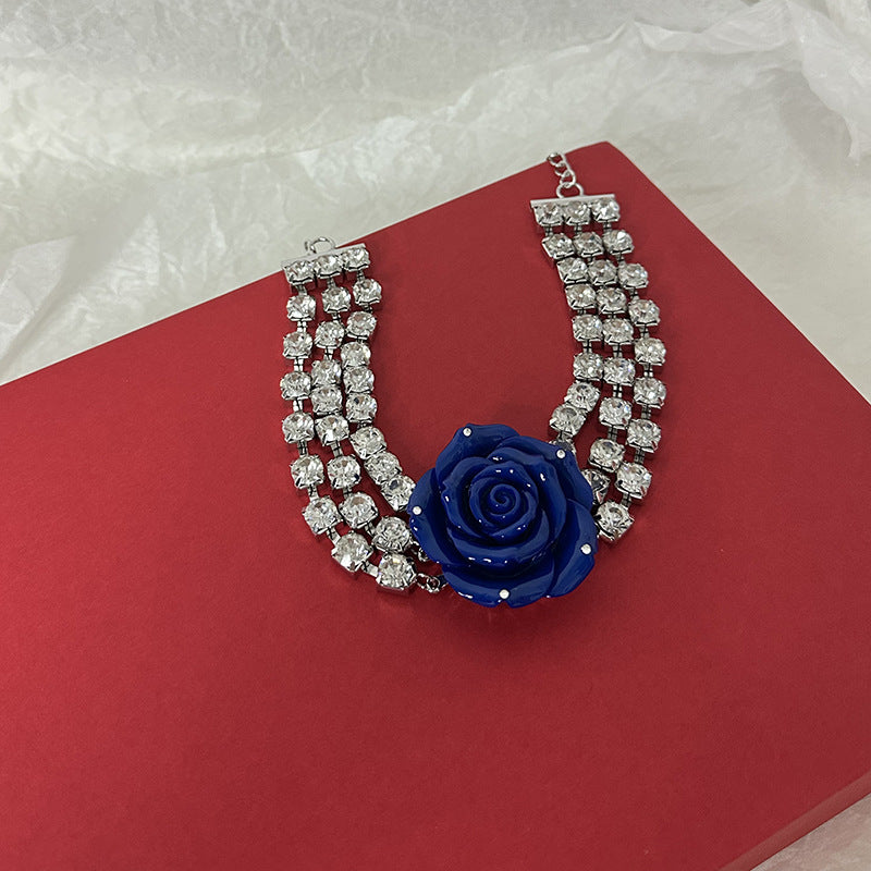 Fashionslee Women Avni Crystal Rose Necklace