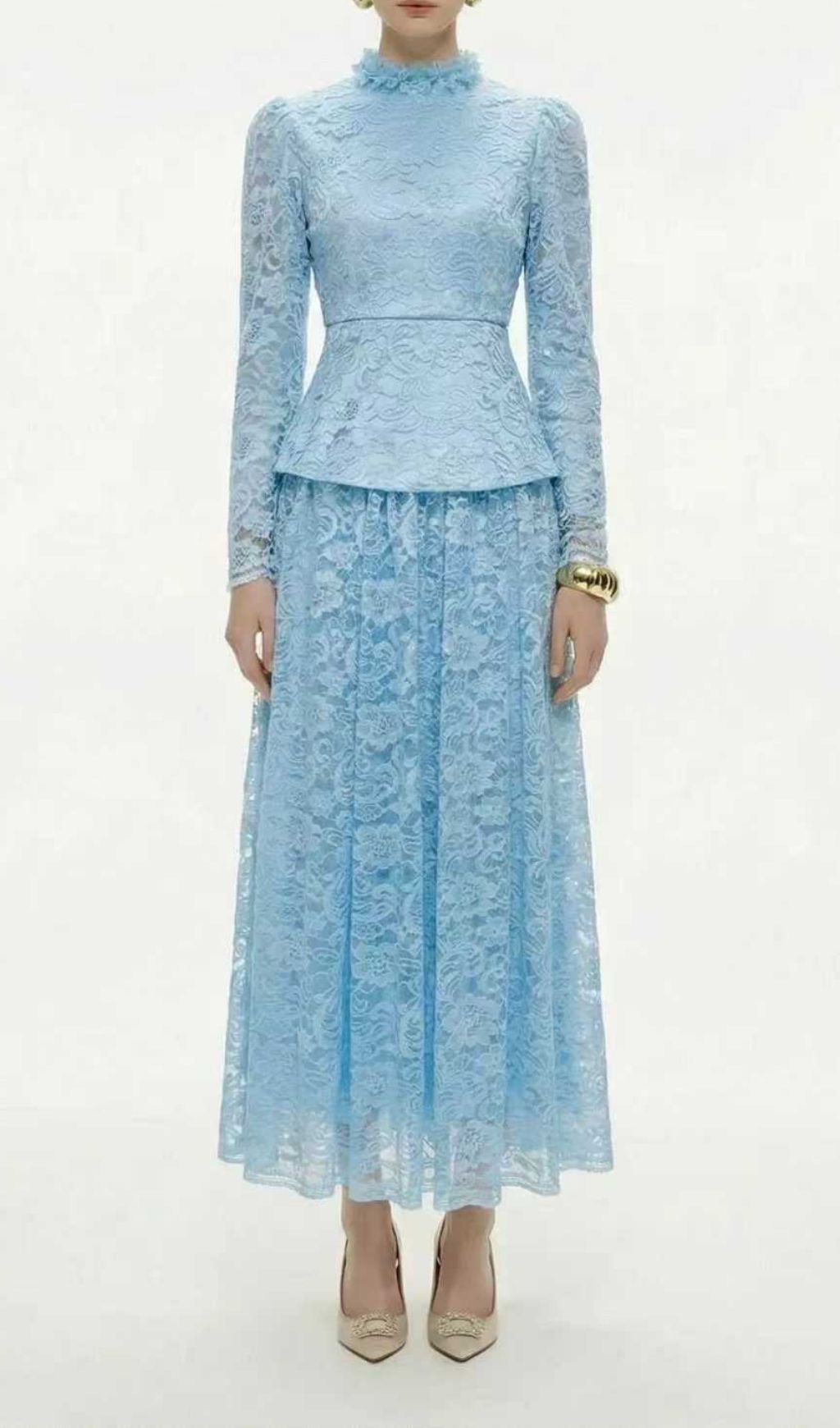 Fashionslee Women Kaylynn Lace Long Sleeve Two-Piece Set