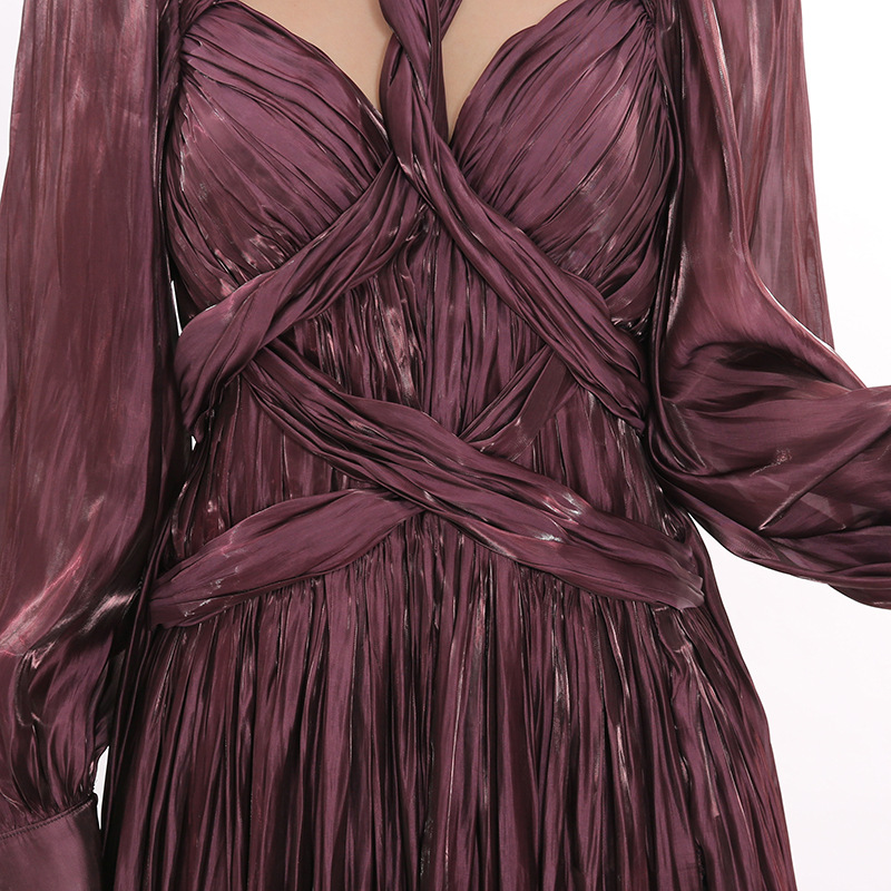 fbe9f7b1c82ce3af0b5ee719fb7b97c0.jpg Fashionslee Women Bauer Balloon Sleeve Twisted Maxi Dress